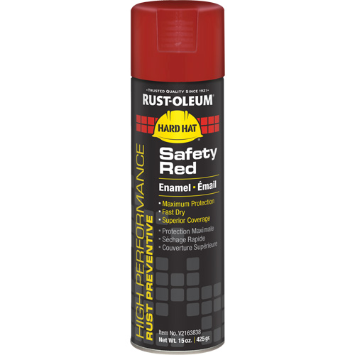 Rust-Oleum V2163838 V2100 System Enamel Spray Paint, Safety Red, Gloss, 15 oz., Aerosol Can