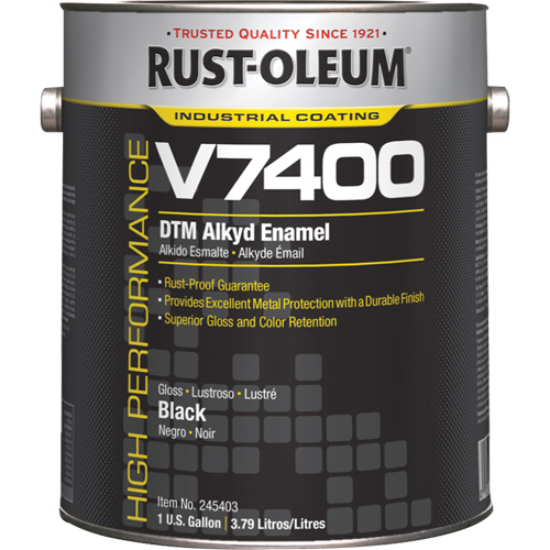 Rust-Oleum 245403 Peinture d&eacute;mail DMT alkyde V7400 System 340 &agrave; haut rendement, Noir, Tr&egrave;s brillant, Gallon