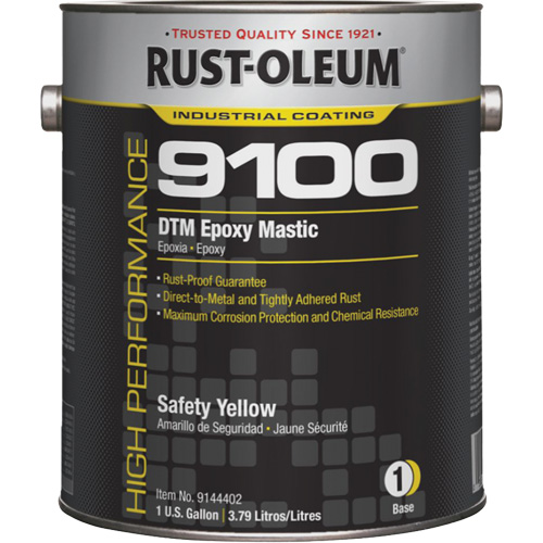 Rust-Oleum 9144402 9100 System DTM Epoxy Mastic Base, Safety Yellow, Gallon
