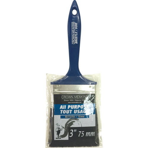 Crown-Meakins AP015230 All-Purpose Paint Brush, Bristle, Plastic Handle, 3" Width