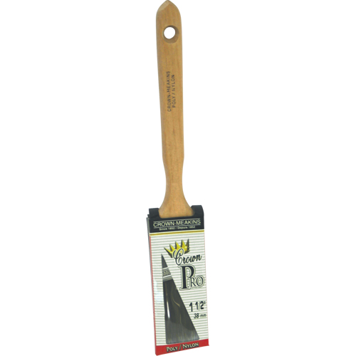 Crown-Meakins 021115 Angular Pro Paint Brush, Poly/Nylon, Wood Handle, 1-1/2" Width