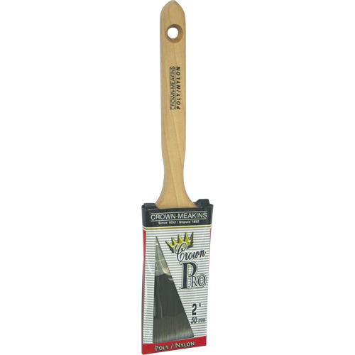 Crown-Meakins 021120 Angular Pro Paint Brush, Poly/Nylon, Wood Handle, 2" Width