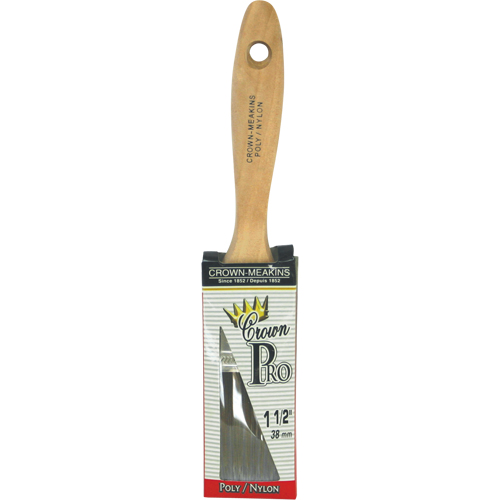 Crown-Meakins 021015 Straight Pro Paint Brush, Poly/Nylon, Wood Handle, 1-1/2" Width