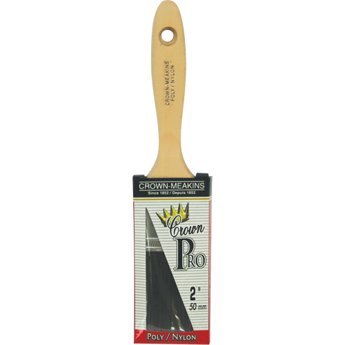 Crown-Meakins 021020 Straight Pro Paint Brush, Poly/Nylon, Wood Handle, 2" Width