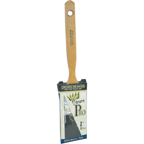 Crown-Meakins 011120 Crown Pro Straight Paint Brush, Bristle, Wood Handle, 2" Width