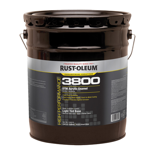 Rust-Oleum 316518 3800 High-Performance DTM Acrylic Enamel, 5 gal., Pail, Tint Base