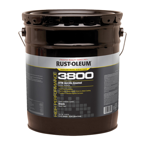 Rust-Oleum 316534 &eacute;mail acrylique DTM haute performance 3800, 5 gal., Seau, Noir