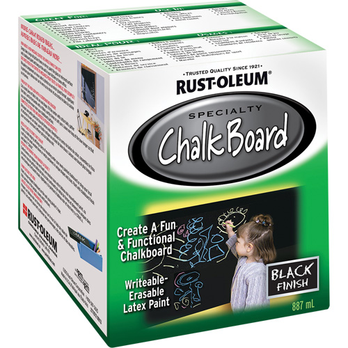 Rust-Oleum N1913504 Chalk Board Paint, 877 ml, Can, Black