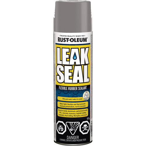 Rust-Oleum 269788 Scellant de caoutchouc flexible LeakSeal, Canette a&eacute;rosol, Gris