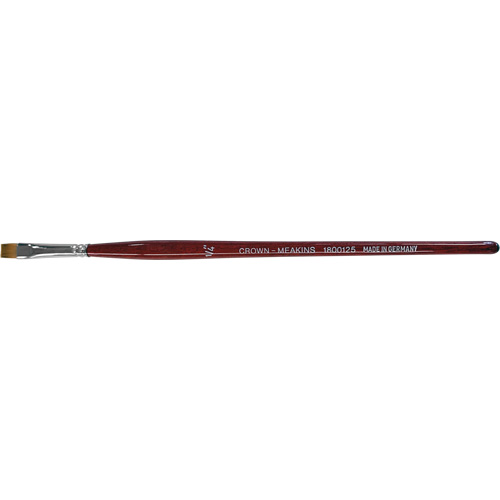Crown-Meakins 1800125 Pinceau plat pour artiste, Largeur de la brosse de 1/4", Synth&eacute;tique, Manche &agrave; Bois
