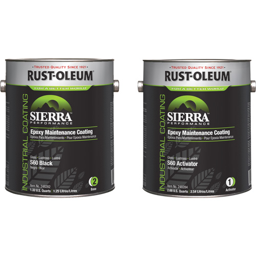 Rust-Oleum 248290 Sierra S60 Water-Based Epoxy Maintenance Coating Kit, Gallon, Black