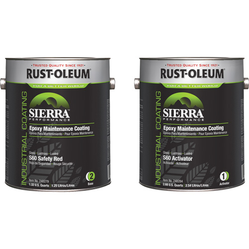 Rust-Oleum 248287 Sierra S60 Water-Based Epoxy Maintenance Coating Kit, Gallon, Red