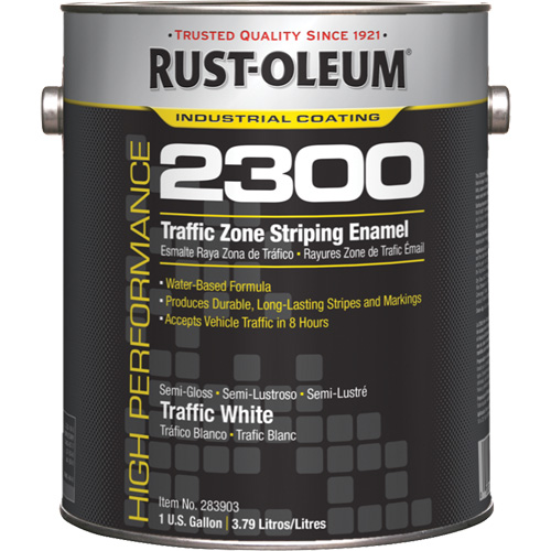 Rust-Oleum 283903 High-Performance 2300 System Traffic Zone Striping Paint, White, Gallon