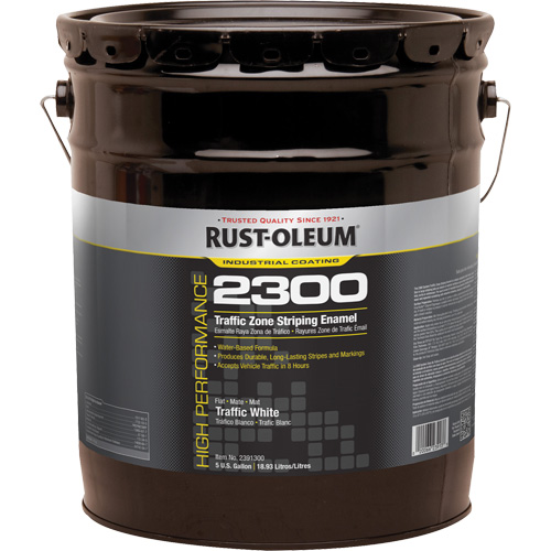 Rust-Oleum 2391300 Peinture pour traçage de ligne invers&eacute;e Syst&egrave;me 2300 &agrave; haut rendement, Blanc, 5 gal., Seau