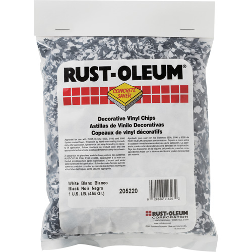 Rust-Oleum 205220 Concrete Saver&reg; Decorative Vinyl Chips, 0.5 kg, Bag, Black/White Blend