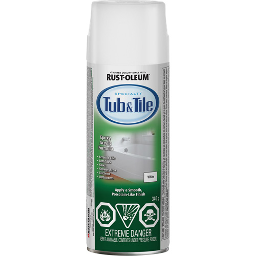 RustOleum 280615 Specialty Tub & Tile Spray Paint, Aerosol Can, White
