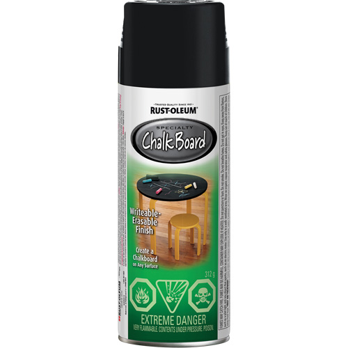 Rust-Oleum N1913830 Peinture sp&eacute;cialis&eacute;e pour tableau noir, Canette a&eacute;rosol, Noir