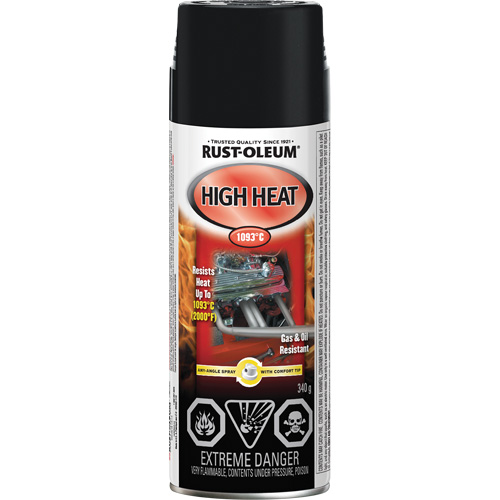 Rust-Oleum 257769 Automotive High Heat Enamel, Black, Very Flat, Aerosol Can