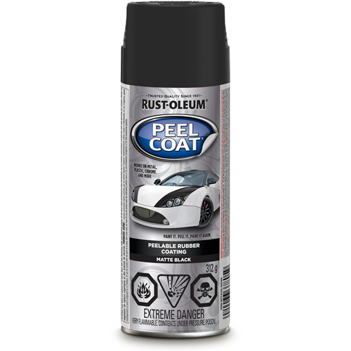 Rust-Oleum 328888 Automotive Peelable Rubber Coating, Black, Very Flat, Aerosol Can