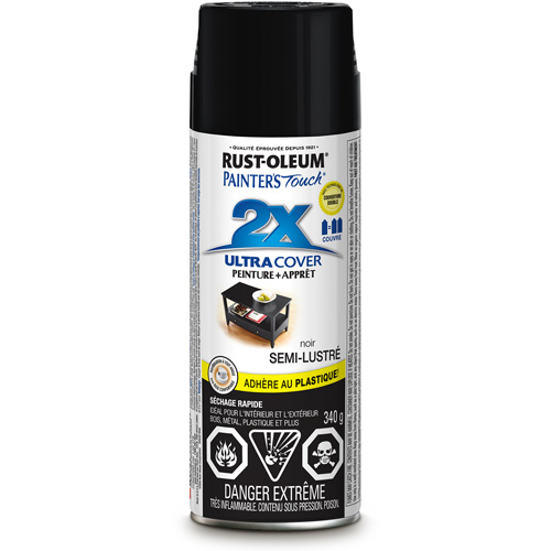 Rust-Oleum 262390 Painter's Touch&reg; Ultra Cover Paint, Black, Semi-Gloss, Aerosol Can