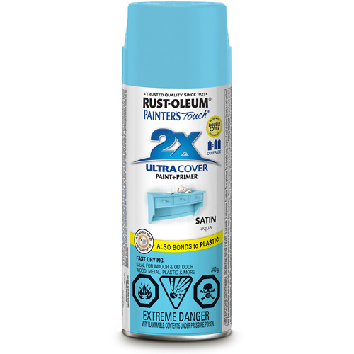 Rust-Oleum 268405 Painter's Touch&reg; Ultra Cover Paint, Aqua Blue, Satin, Aerosol Can