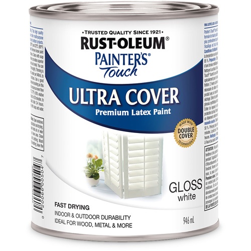 Rust-Oleum 254943 Painter's Touch&reg; Multi-Purpose Brush-On Paint, White, Gloss, 946 ml, Can