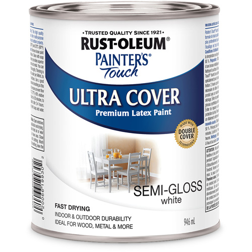 Rust-Oleum 254948 Peinture multi-usages applicable au pinceau Painters Touch, Blanc, Semi-brillant, 946 ml, Canette