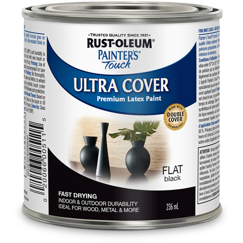 Rust-Oleum N1976730 Painter's Touch&reg; Multi-Purpose Brush-On Paint, Black, Very Flat, 236 ml, Can