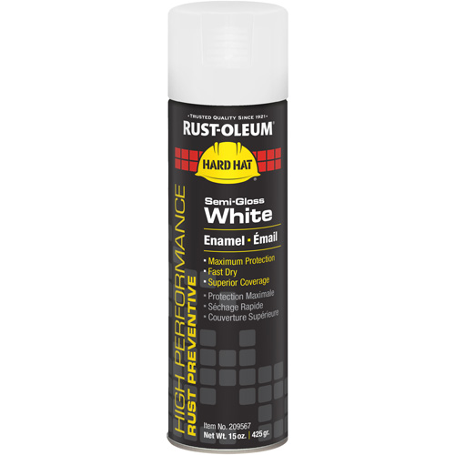 Rust-Oleum 209567 Peinture-&eacute;mail en a&eacute;rosol syst&egrave;me V2100, Blanc semi-lustr&eacute;, Semi-brillant, 15 oz, Canette a&eacute;rosol