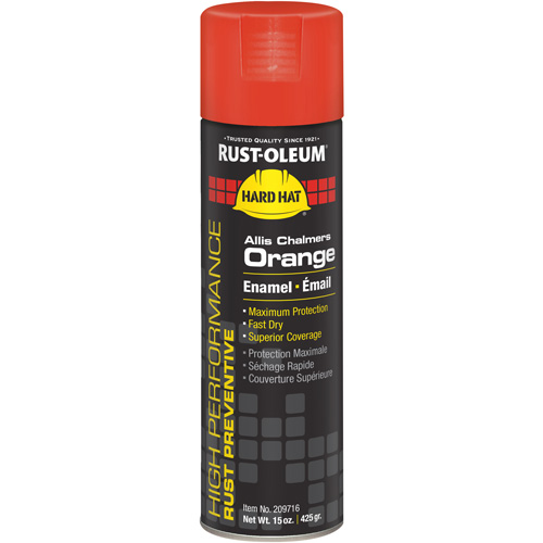 Rust-Oleum 209716 V2100 System Farm Equipment Spray, Allis Chalmers Orange, High-Gloss, 15 oz., Aerosol Can