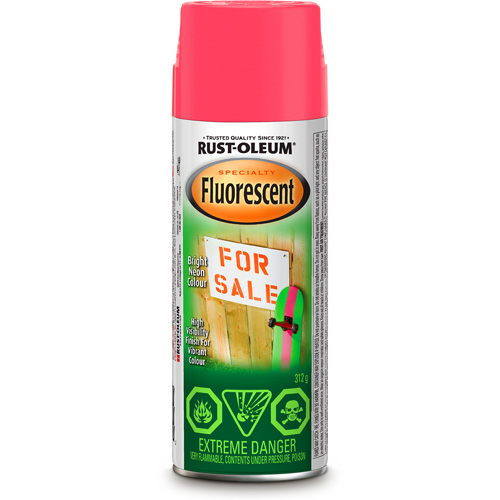 Rust-Oleum N1959830 Specialty Fluorescent Spray Paint, Fluorescent Pink, Aerosol Can