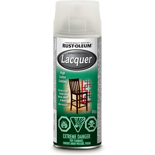Rust-Oleum N1906830 Specialty Lacquer Spray, Clear, High-Gloss, Aerosol Can