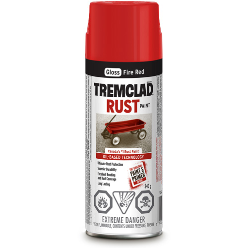 Rust-Oleum 27049B522 Tremclad&reg; Oil Based Rust Paint, Fire Red, Gloss, Aerosol Can