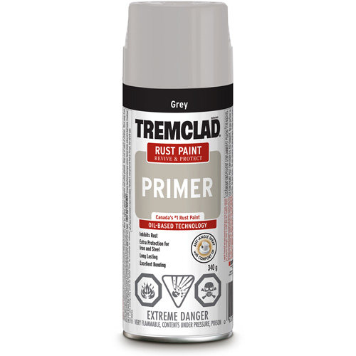 Rust-Oleum 274103522 Couche de fond antirouille en vaporisateur Tremclad, Gris, Tr&egrave;s mat, Canette a&eacute;rosol