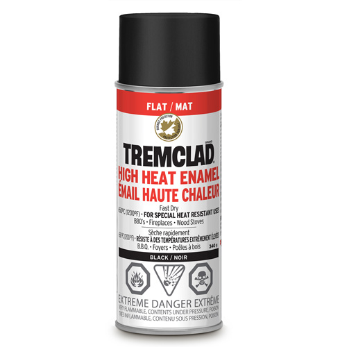 Rust-Oleum 29300522 Tremclad&reg; High Heat Enamel, Black, Very Flat, Aerosol Can