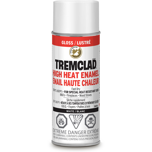 Rust-Oleum 29304522 &eacute;mail haute temp&eacute;rature Tremclad, Blanc, Brillant, Canette a&eacute;rosol
