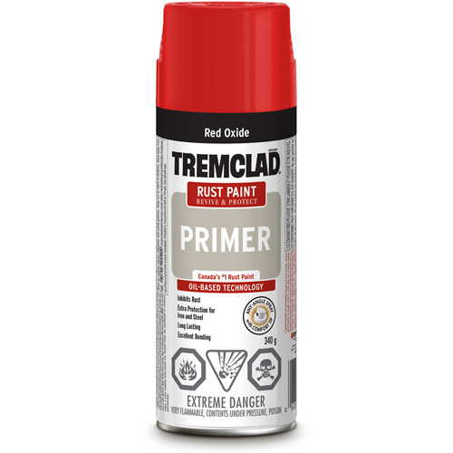 Rust-Oleum 274102522 Couche de fond antirouille en vaporisateur Tremclad, Rouge oxyde, Tr&egrave;s mat, Canette a&eacute;rosol