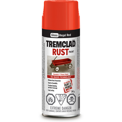 Rust-Oleum 27001B522 Tremclad&reg; Oil Based Rust Paint, Regal Red, Gloss, Aerosol Can