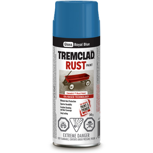 Rust-Oleum 27021B522 Tremclad&reg; Oil Based Rust Paint, Royal Blue, Gloss, Aerosol Can