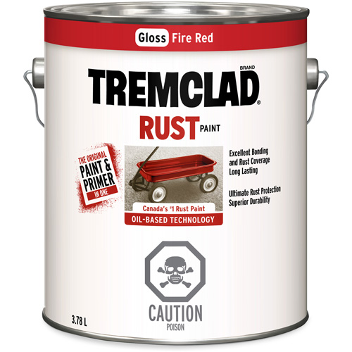 Rust-Oleum 27049X155 Peinture antirouille &agrave; base dhuile Tremclad, Rouge incendie, Brillant, 3,78 L, Gallon