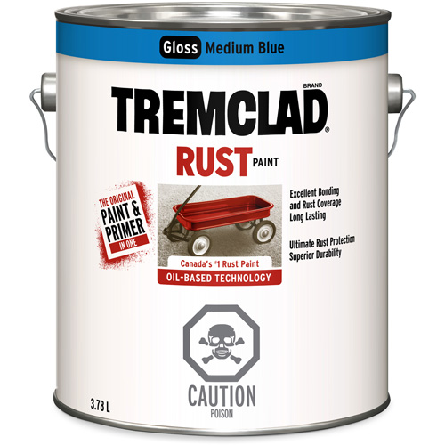 Rust-Oleum 27009X155 Peinture antirouille &agrave; base dhuile Tremclad, Bleu moyen, Brillant, 3,78 L, Gallon