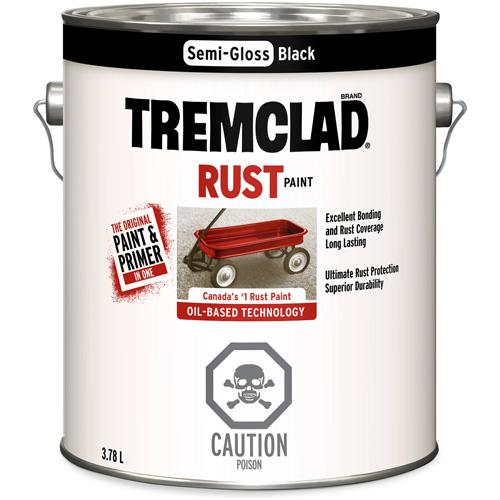 Rust-Oleum 270S26X155 Peinture antirouille &agrave; base dhuile Tremclad, Noir, Semi-brillant, 3,78 L, Gallon