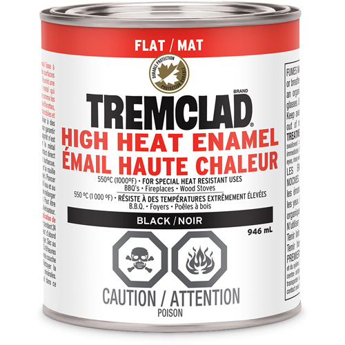 Rust-Oleum 254898 &eacute;mail haute temp&eacute;rature Tremclad, Noir, Tr&egrave;s mat, 946 ml, Canette