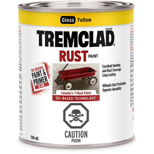 RUSTOLEUM Tremclad® Oil Based Rust Paint, Yellow, Can KQ742 (254922