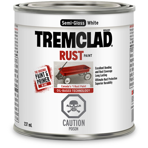 Rust-Oleum 270S25X125 Tremclad&reg; Oil Based Rust Paint, White, Semi-Gloss, 237 ml, Can