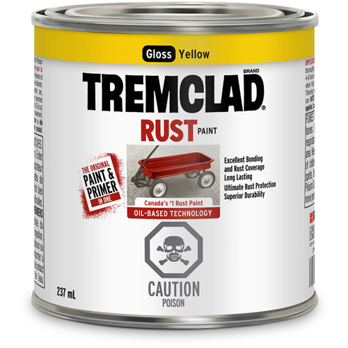 Rust-Oleum 27097X125 Tremclad&reg; Oil Based Rust Paint, Yellow, Gloss, 237 ml, Can
