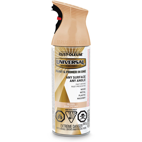 Rust-Oleum 335048 Universal&reg; Enamel Paint & Primer In One, Pink Peony, Gloss, Aerosol Can