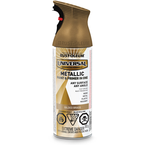 Rust-Oleum 335051 Universal&reg; Spray Paint, Gilded Brass, Metallic, Aerosol Can