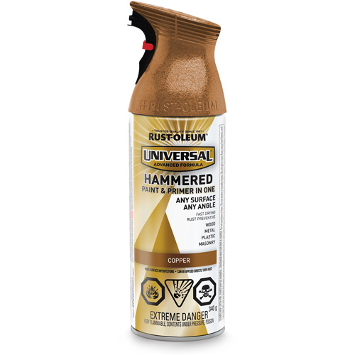 Rust-Oleum 253127 Universal&reg; Paint & Primer In One Spray Paint, Copper, Hammered, Aerosol Can
