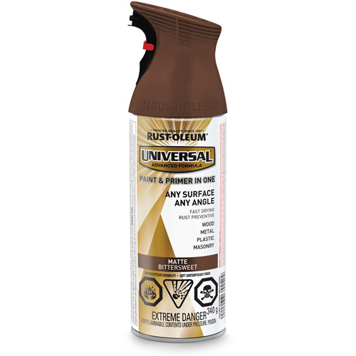 Rust-Oleum 319143 Universal&reg; Enamel Paint & Primer In One, Bittersweet Brown, Matte, Aerosol Can